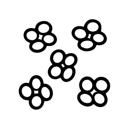 Bacteria tetracoccus black line vector doodle iconのイラスト素材