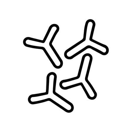 Bacteria bifidobacterium black line vector doodle iconのイラスト素材