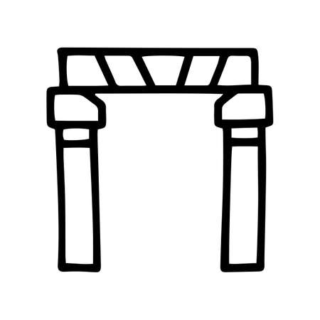 Arch black line vector doodle icon designのイラスト素材