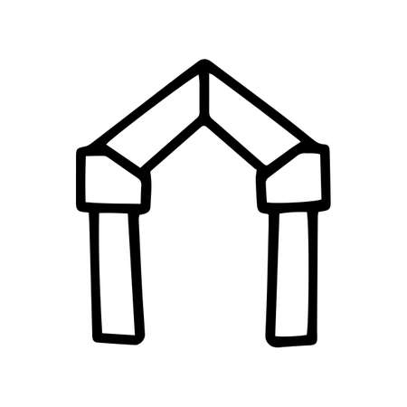 Arch black line vector doodle icon designのイラスト素材