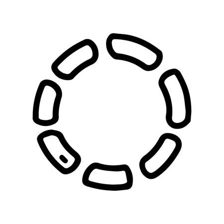 Circle loading black line vector doodle simple iconのイラスト素材