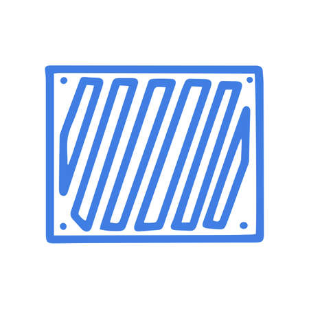 Iron ventilation grill line vector doodle simple iconのイラスト素材