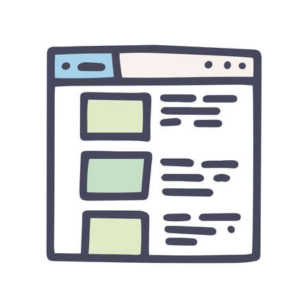 color vector doodle simple icon news siteのイラスト素材