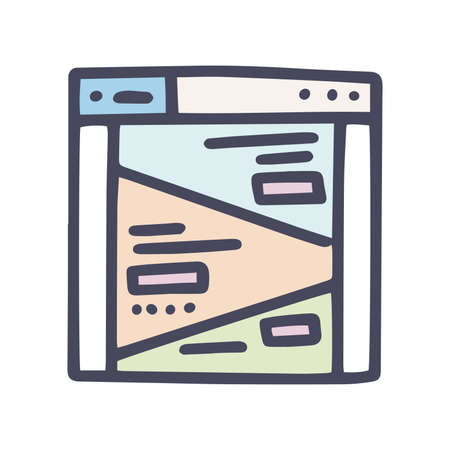 color vector doodle simple icon landing pageのイラスト素材