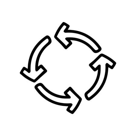Circle loading arrows black line vector doodle simple iconのイラスト素材