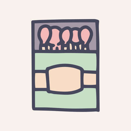 Matchbox color vector doodle simple icon designのイラスト素材