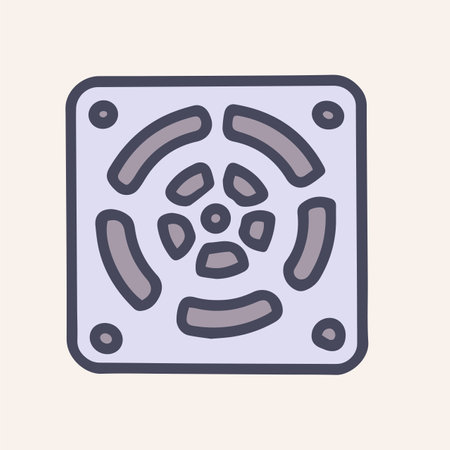 Iron ventilation grill color vector doodle simple iconのイラスト素材