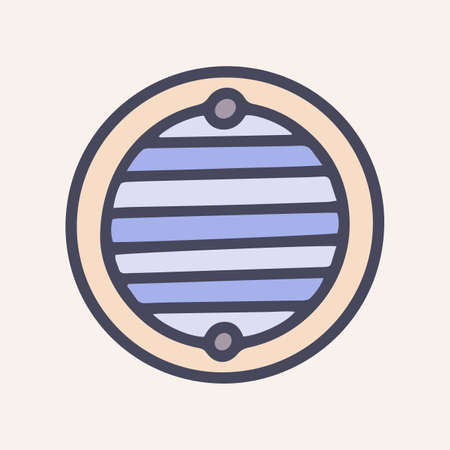 Ventilation grill color vector doodle simple icon