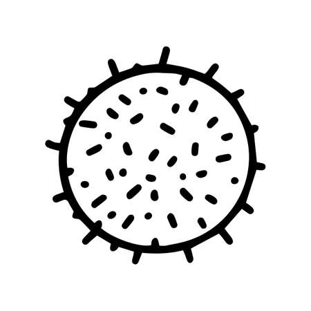 Hepatovirus A black line vector doodle iconのイラスト素材