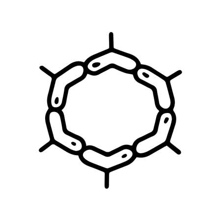 Bacteria black line vector doodle icon designのイラスト素材