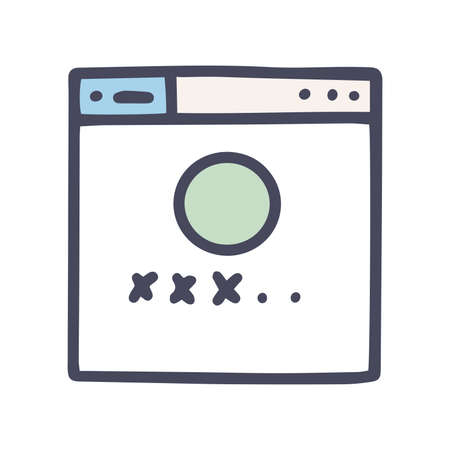color vector doodle simple icon password on siteのイラスト素材