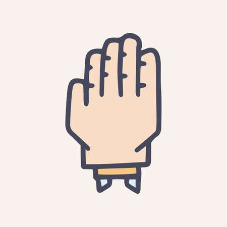 hand prosthesis color vector doodle simple iconのイラスト素材