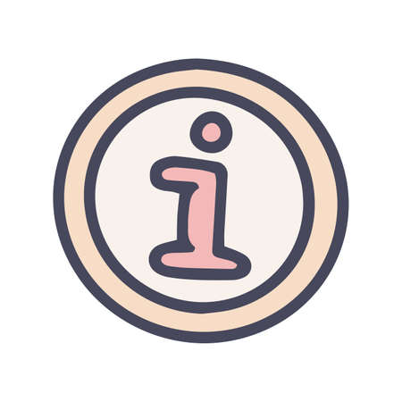 information button color vector doodle simple iconのイラスト素材