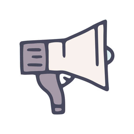 loudspeaker color vector doodle simple icon designのイラスト素材
