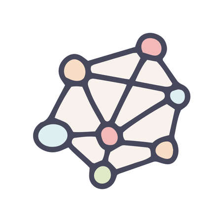 networking color vector doodle simple icon designのイラスト素材