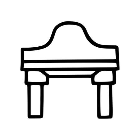 Arch black line vector doodle icon designのイラスト素材
