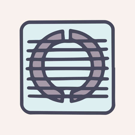 Ventilation grill color vector doodle simple iconのイラスト素材