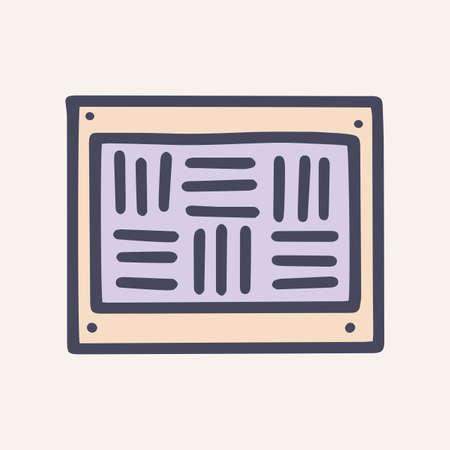 Ventilation grill color vector doodle simple iconのイラスト素材