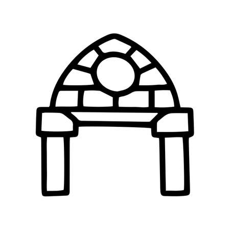 Arch black line vector doodle icon designのイラスト素材