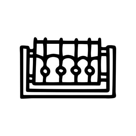 forged fence black line vector doodle simple iconのイラスト素材