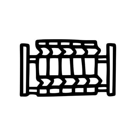Mesh fence black line vector doodle simple iconのイラスト素材