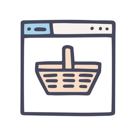 color vector doodle simple icon online storeのイラスト素材