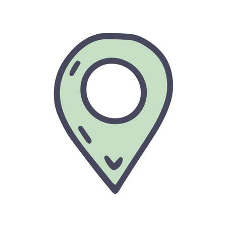 geolocation marker color vector doodle simple iconのイラスト素材