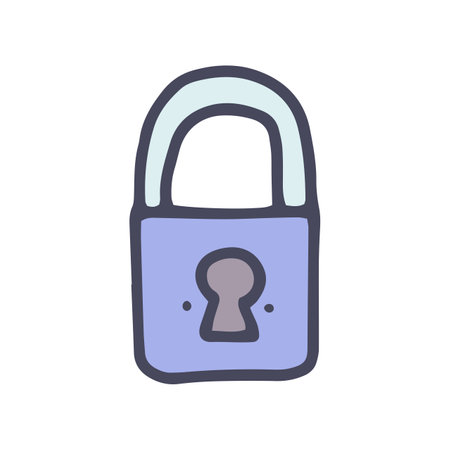 lock color vector doodle simple icon designのイラスト素材