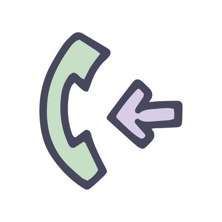 incoming call color vector doodle simple iconのイラスト素材