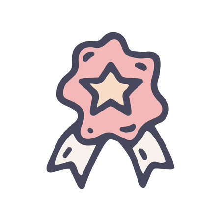 badge color vector doodle simple icon designのイラスト素材