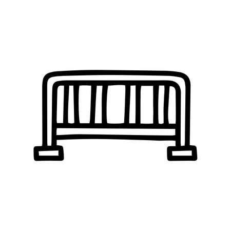 street fence black line vector doodle simple iconのイラスト素材