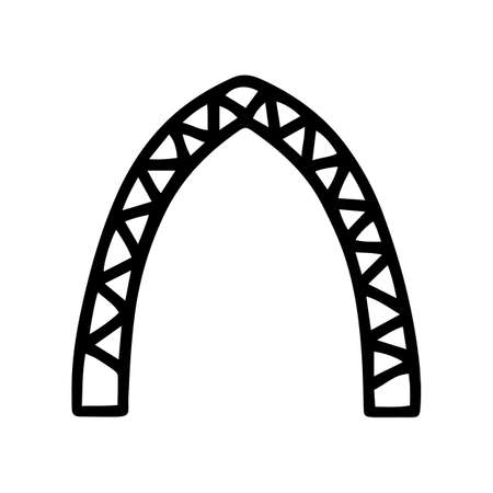 frame arch black line vector doodle iconのイラスト素材