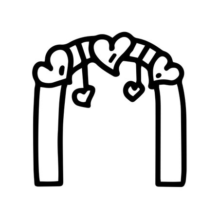love arch black line vector doodle iconのイラスト素材