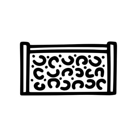 stone fence black line vector doodle simple iconのイラスト素材