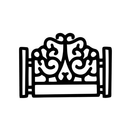 forged fence black line vector doodle simple iconのイラスト素材