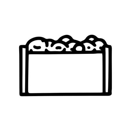 fence with plants black line vector doodle simple iconのイラスト素材