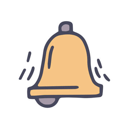 bell ring color vector doodle simple iconのイラスト素材