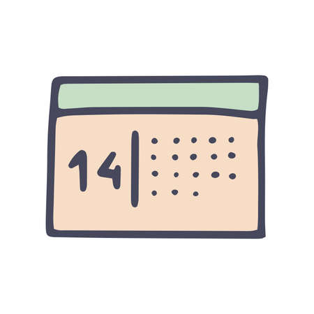 calendar color vector doodle simple icon designのイラスト素材