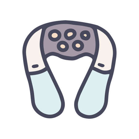 neck and shoulder massager color vector doodle simple iconのイラスト素材