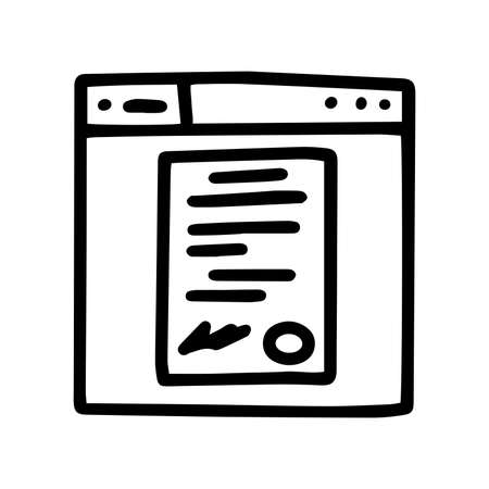 online document line vector doodle simple iconのイラスト素材