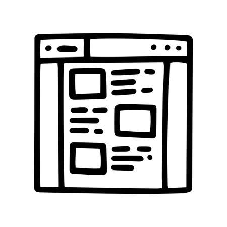 landing page line vector doodle simple iconのイラスト素材