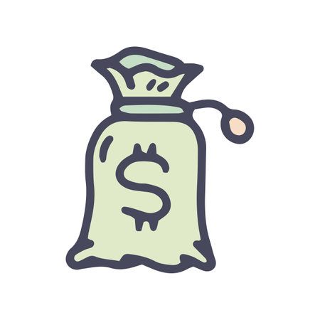 money bag color vector doodle simple iconのイラスト素材