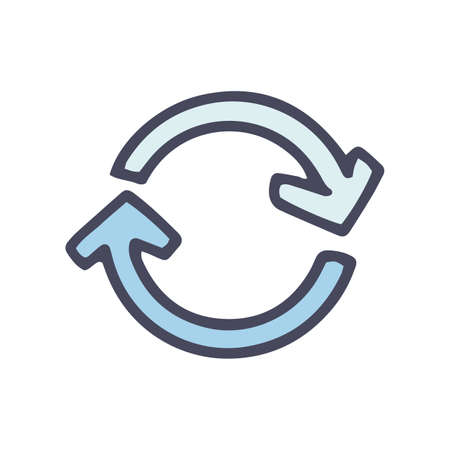 circle arrow color vector doodle simple iconのイラスト素材