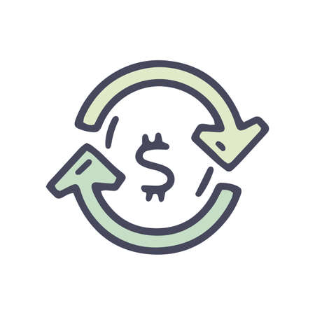 currency exchange color vector doodle simple iconのイラスト素材