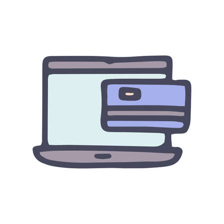 online payment color vector doodle simple iconのイラスト素材
