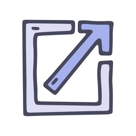 open in new color vector doodle simple iconのイラスト素材