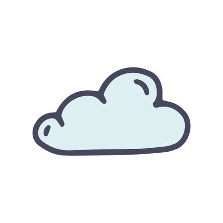 cloud color vector doodle simple icon designのイラスト素材