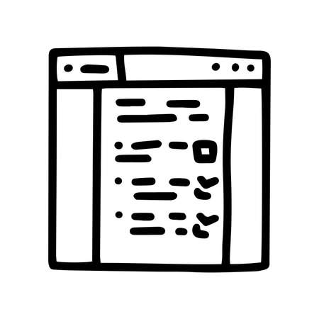 line vector doodle simple icon webpage questionnaireのイラスト素材