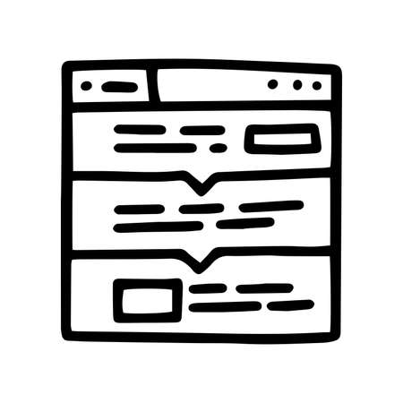 landing page line vector doodle simple iconのイラスト素材
