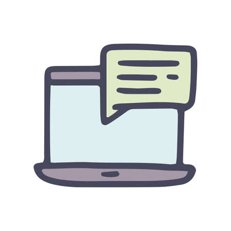 messaging color vector doodle simple icon designのイラスト素材